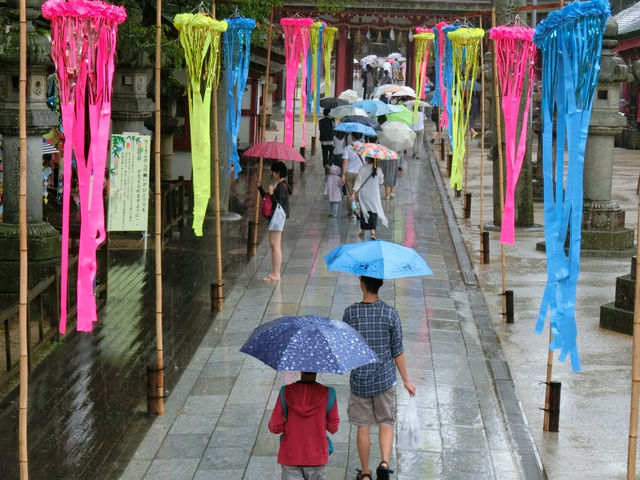在雨中漫步於日本九州福岡太宰府天滿宮