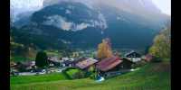 Swiss town of Wengen scenery