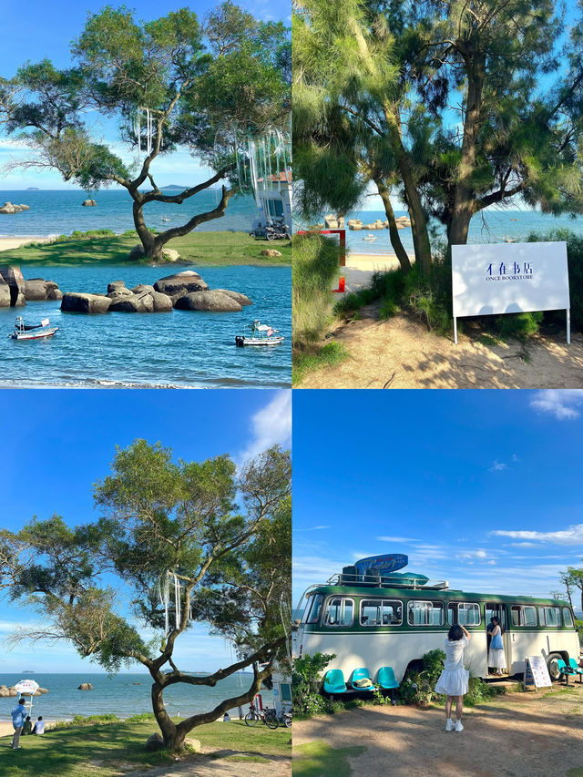 看著陽光下的藍色大海、草地、樹木，幸福在此刻具象化了~~~