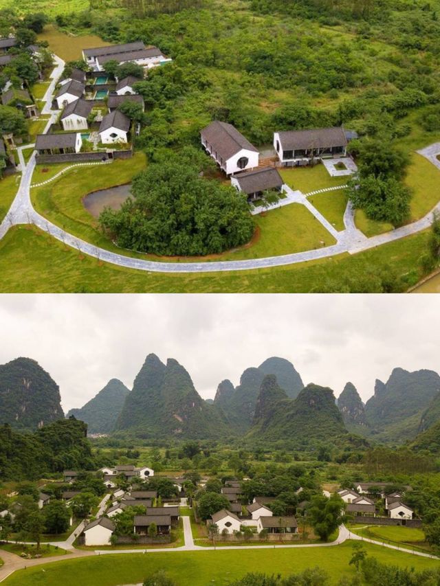 住進陽朔山水畫卷，峇里島風別墅太絕