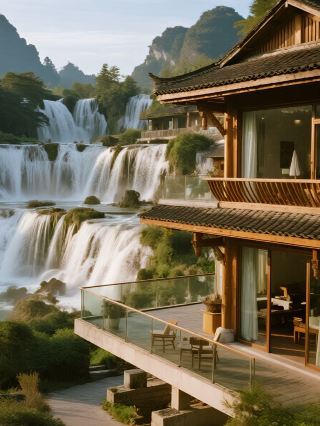 暖冬貴州親子遊瀑布懸崖民宿，帶娃住進24℃的夏天