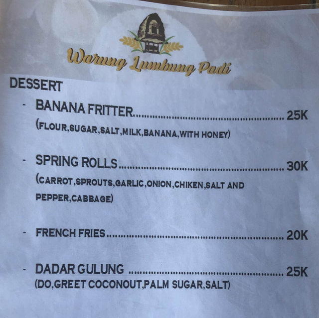 坐擁烏布稻田美景的溫馨平價家庭廚房：Warung lumbung padi
