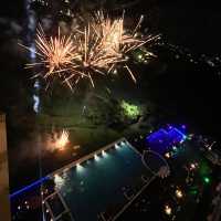 New Year Countdown with Fireworks frm Balcony