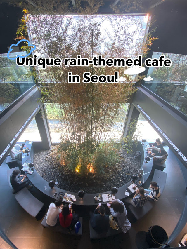 Unique, minimalist rain-themed cafe in Seoul