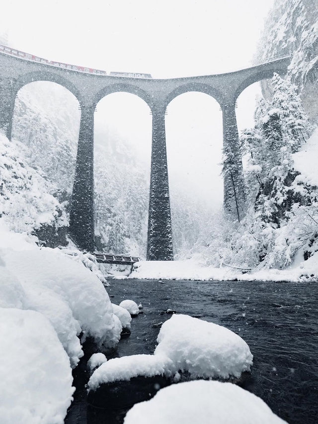 The Landwasser Viaduct: A Winter Marvel in Switzerland