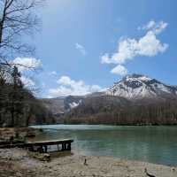 上高地開山四月，雪景與野猴的邂逅。