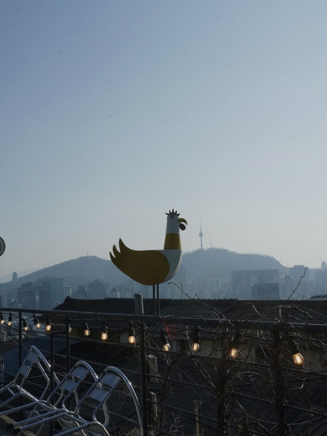 壁画を登りきった先には、癒しのカフェたちが待っていた