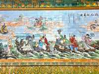 Vibrant stories on the Walls in Hall of Universal Brightness car park at Kong Meng San Temple