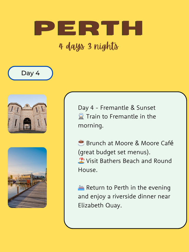 Perth 4 days itinerary  Perth 4 days itinerary