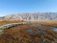 Autumn Wetlands and Snow-Capped Peaks Reflecting Each Other in Taxkorgan