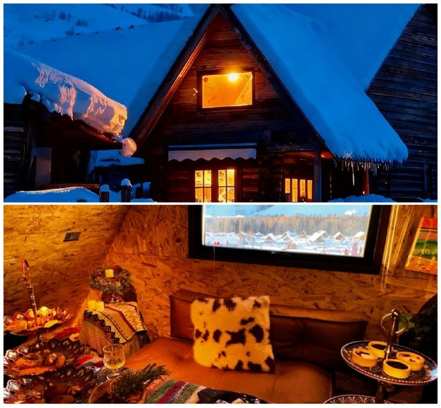 阿勒泰！禾木！和朋友一起去玩的雪山木屋