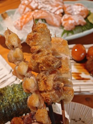 Giant foie gras nigiri in Beijing!!! It's amazing with yakitori