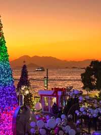 香港｜西九龍的海邊聖誕樹🎄與日落有點搭