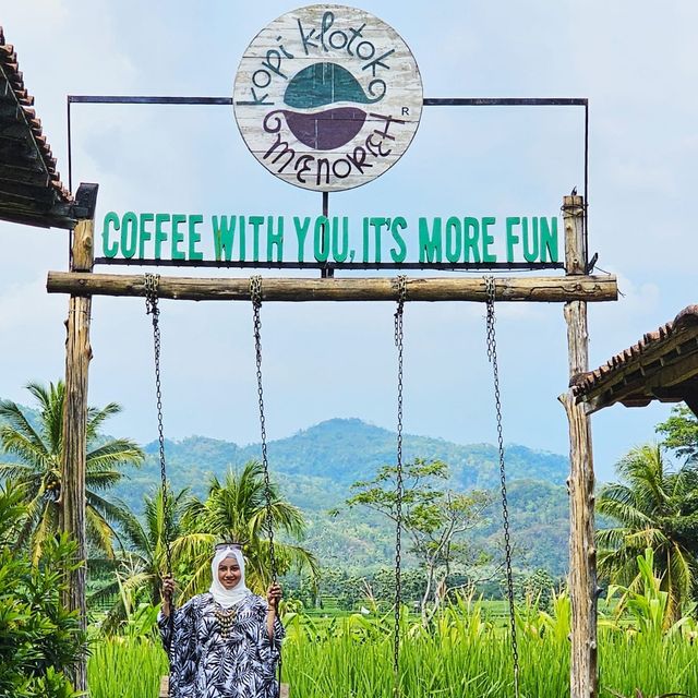 Enjoy a coffee with paddy field view