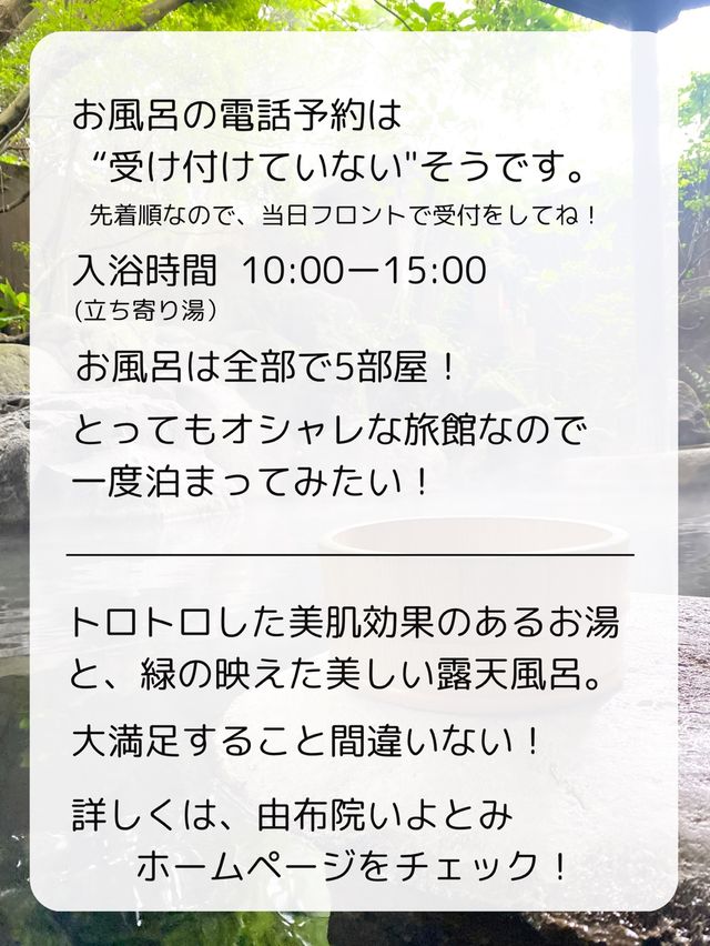 【大分/由布】美しすぎる！トロトロお風呂！