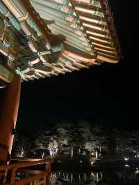 한국 경주의 찬란한 야경을 바라보다, 동궁과 월지