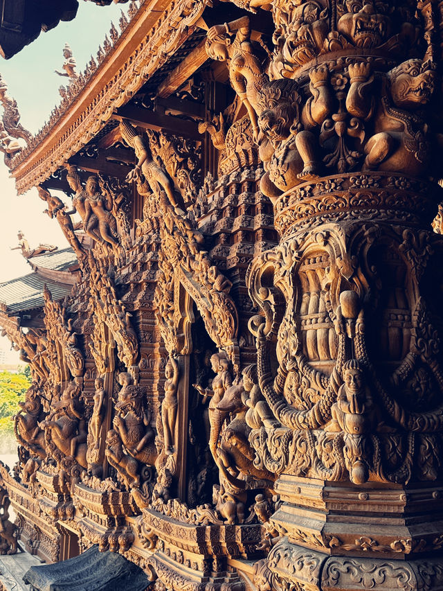 The Sanctuary of Truth in Pattaya, Thailand, is an impressive structure