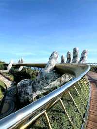 Walking Above the Clouds at Golden Hans Bridge at Ba Na Hills, Vietnam