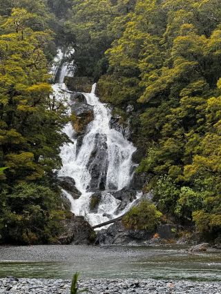 오타고의 썬더 크릭 폭포 감상하기