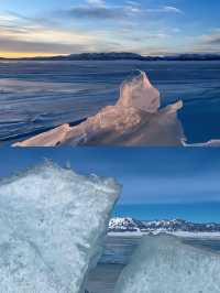 賽裡木湖藍冰：日出與日落的美妙交匯