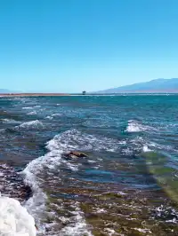 青海湖最美的冰岸藍浪藏在了二郎劍半島