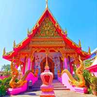 อุโบสถสีชมพู วัดเพลง นนทบุรี