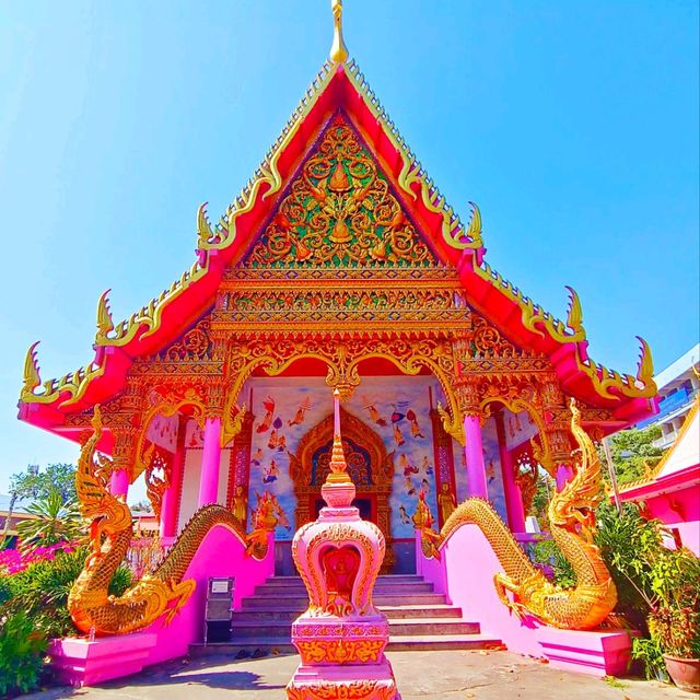 อุโบสถสีชมพู วัดเพลง นนทบุรี