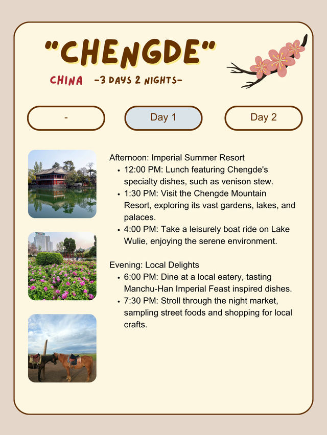 Chengde itinerary for 2 Day trip