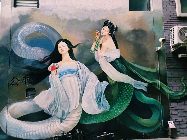 泰國曼谷市中心著名藝術墻繪壁畫景點：Dragon town，精美中華文化藝術墻繪壁畫，復古建築，適合打卡拍照📸