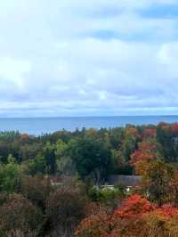 Amazing views of the Mackinac Bridge from the top of Curio Fair