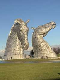 The Kelpies, located in The Helix Park, near Falkirk Scotland 