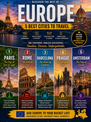 ✈️ 5 Best Cities to Travel in Europe 🇪🇺
