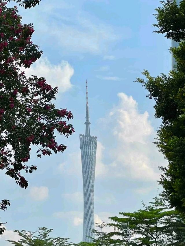 GuangZhou I looks like a moon in the sky