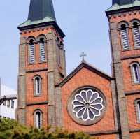 Daegu metropolitan city. Church beauty with Cherry Blossoms