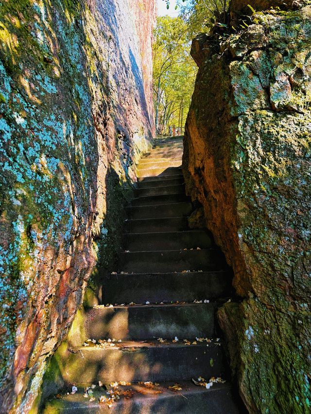 仙華奇峰秀，雲霧繞山幽，仿若仙蹤留