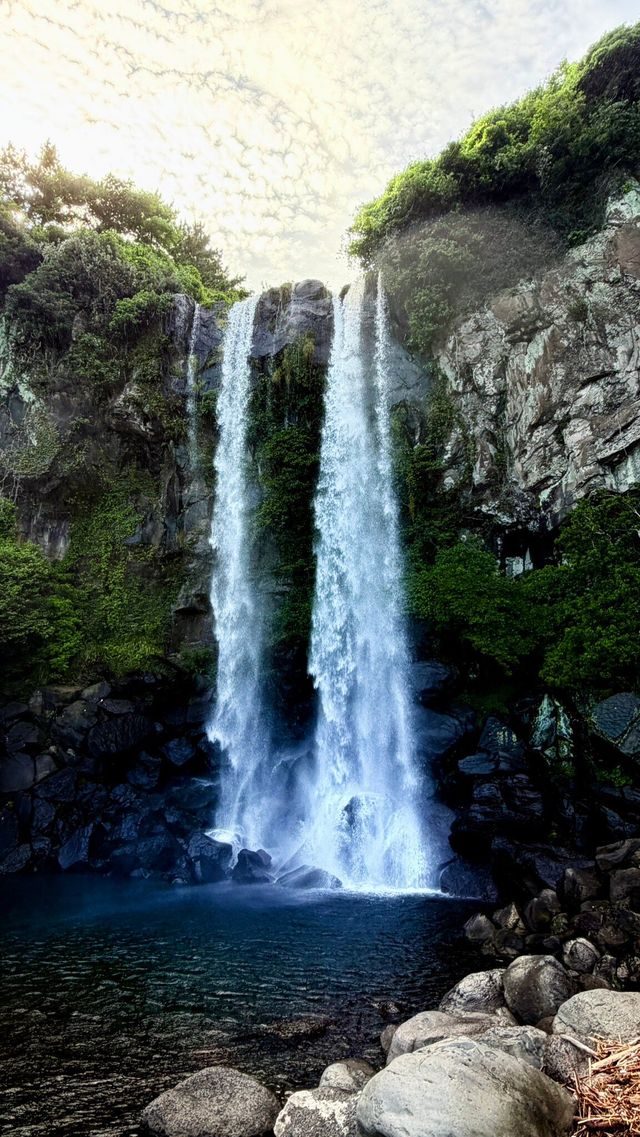 Beautiful Waterfall with Crowded Atmosphere