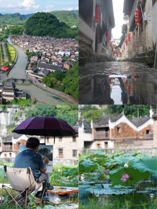 เดินไปตามเส้นทางโบราณท่ามกลางสายฝนปรอยๆ ของเสี่ยวเซียง