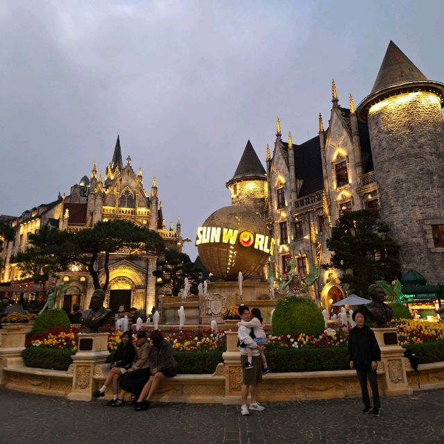 French Village Bana Hills in the Evening