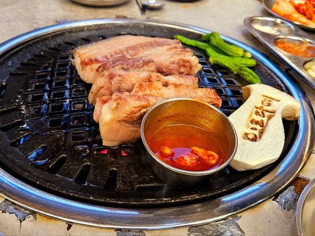 An island all time specialty, Grilled Black Pork Belly at Doldamae