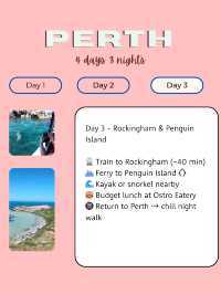 Perth 4 days itinerary 💖