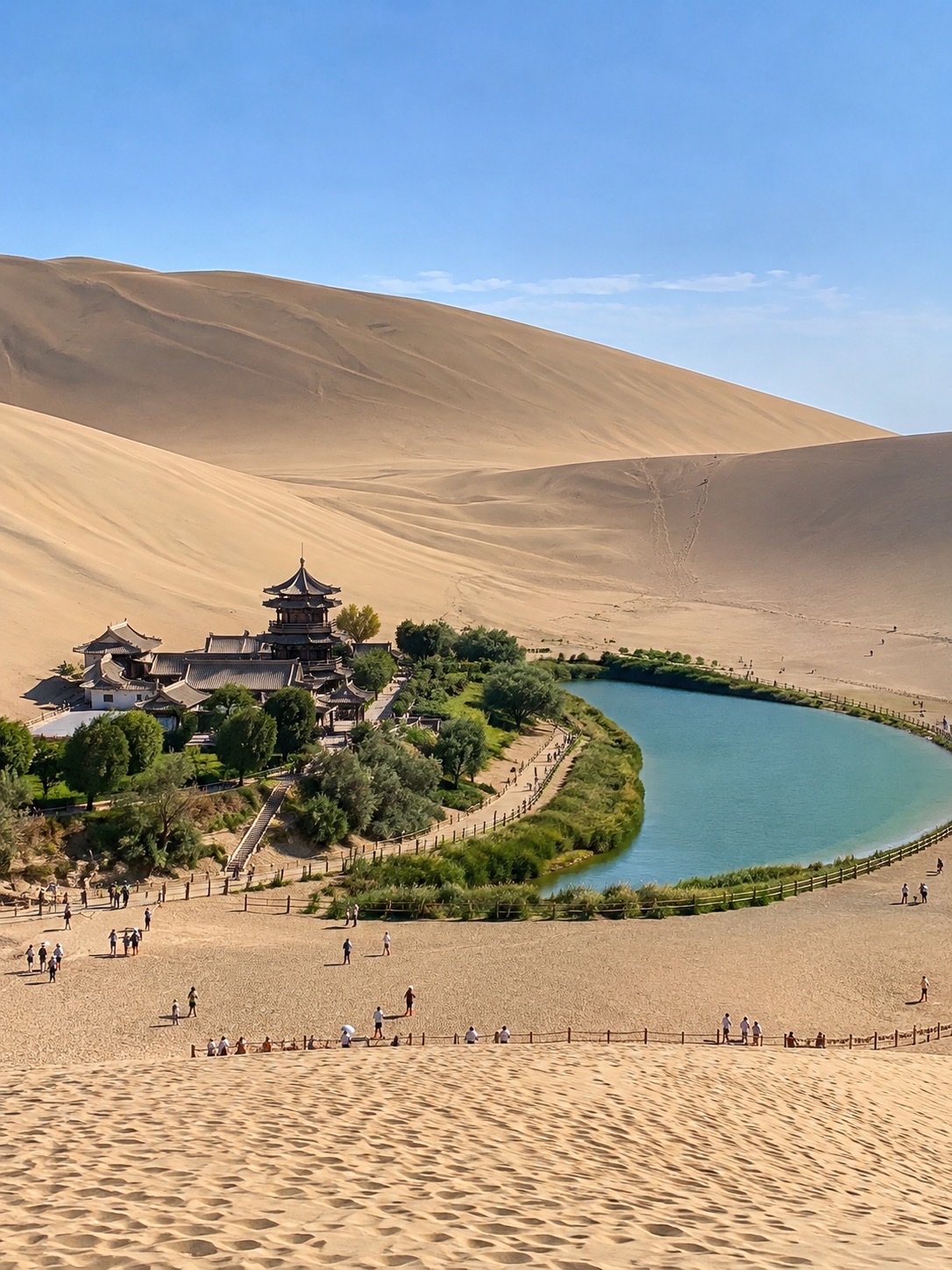 🏜️💙 บ่อน้ำเสี้ยวจันทร์ (Crescent Moon Spring) ประเทศจีน 🇨🇳