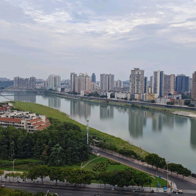 DAYTIME AND NIGHT PANORAMIC VIEW OF YUEWANG TOWER