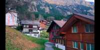 Swiss town of Wengen scenery