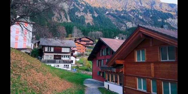 Swiss town of Wengen scenery