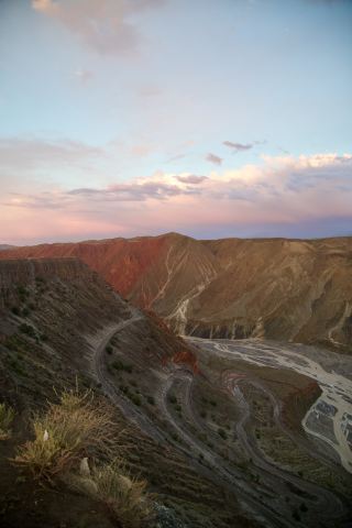 The sunset over Anjihai Grand Canyon