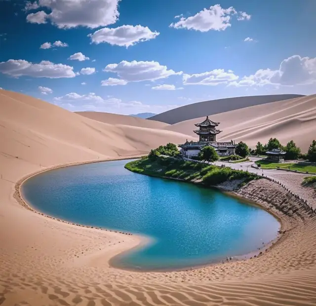 ภูเขาทรายร้องและบ่อน้ำพระจันทร์เสี้ยว