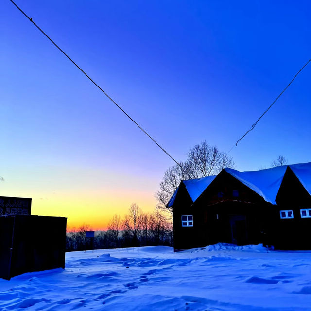 Changbai Mountain in December⭐️❄️: Sunset🌅, Snow Fun, and Magical Views 🌅❄️