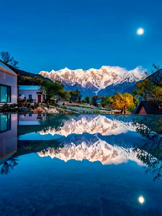 索松村の癒しの山荘｜竹外雲・蓮讃山居、横たわって南迦巴瓦の絶美な夕日を鑑賞