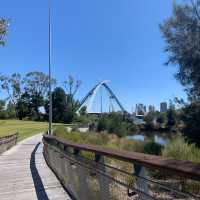 Perth | Stunning view of Matagarup Bridge at City View Cafe 