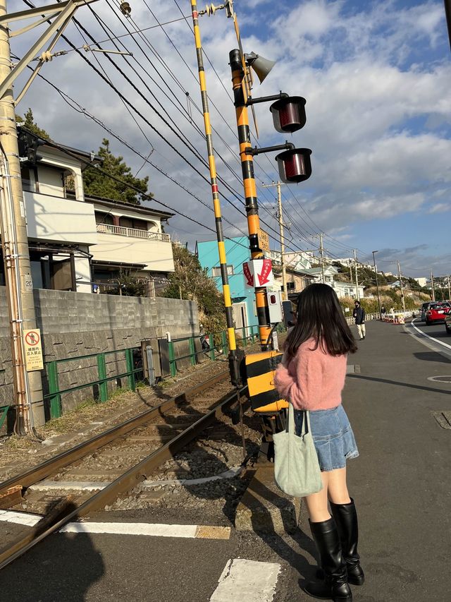 슬램덩크의 배경이 된 가마쿠라코코마에 철도 건널목🌊🚃